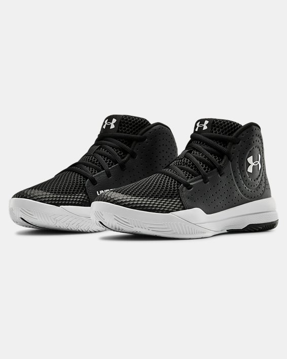 Grade School UA Jet 2019 Basketball Shoes, Black, pdpMainDesktop image number 3